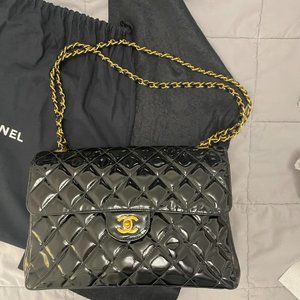SOLD - Chanel Double Face Jumbo Flap - Patent - GHW